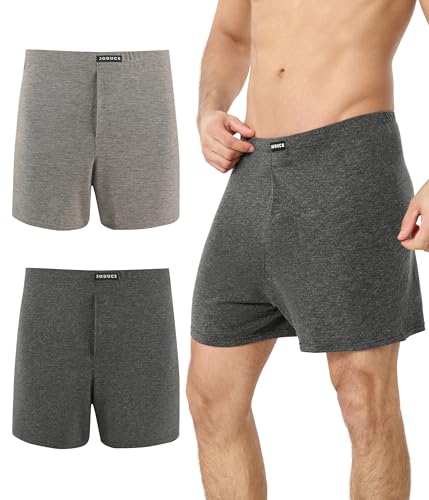 JODUCE 2 Pack Men's Merino Wool Boxer Briefs, Breathable Soft Moisture Wicking Tagless with Elastic Waistband