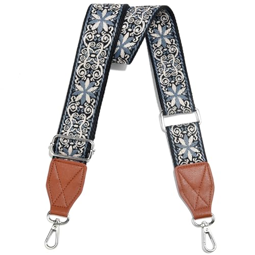 Image of Purse Strap,1.5 inch Leather End Shoulder Strap Adjustable Replacement,Retro Multi-Pattern Crossbody Bag Straps
