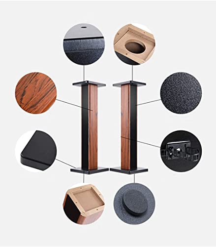 Bimiti Wood Grain Speaker Stands 36 Inch Universal Floor Speaker Stand Pair Heavy Duty Hollowed Stands For Home Theater Speakers With Sand Filling Tuning Function - Pair #TOP2