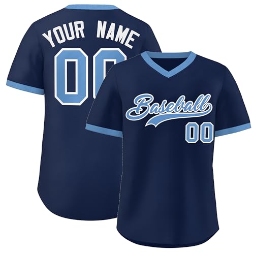 Custom Baseball Jersey Stitched/Printed Personalized Team Name Number Hip Hop Athletic V-Neck Shirts for Men Women Boy miniatura 1