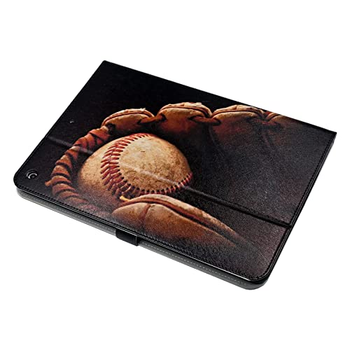 Yhb Case For Ipad 7Th, 8Th & 9Th Generation (10.2" Display - 2019, 2020 & 2021 Version), Premium Pu Leather Slim Folio Multi-Angle Stand Shockproof Tpu Cover, Baseball In Glove #TOP1