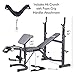 Body Champ Olympic Weight Bench, Workout Equipment for Home Workouts, Bench Press with Preacher Curl, Leg Developer and Crunch Handle At Dark Gray/Black, BCB5860