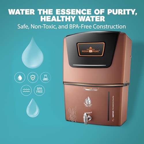 Image of AQUA D PURE Copper RO+UV+UF Water Purifier with Mineral Retention Technology, 12L Storage Tank, Suitable for Borewell, Tanker and Municipal Water