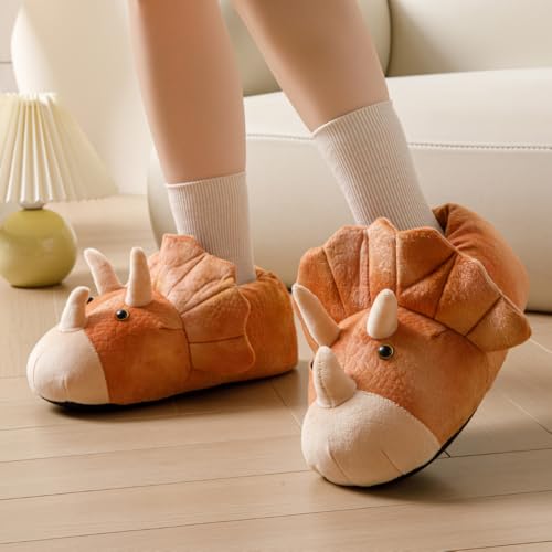 Image of Fluffy Hippo & Elephant Slippers - Oversized Warm House Slippers for Adults | Non-Slip Soft-Sole Indoor Slippers