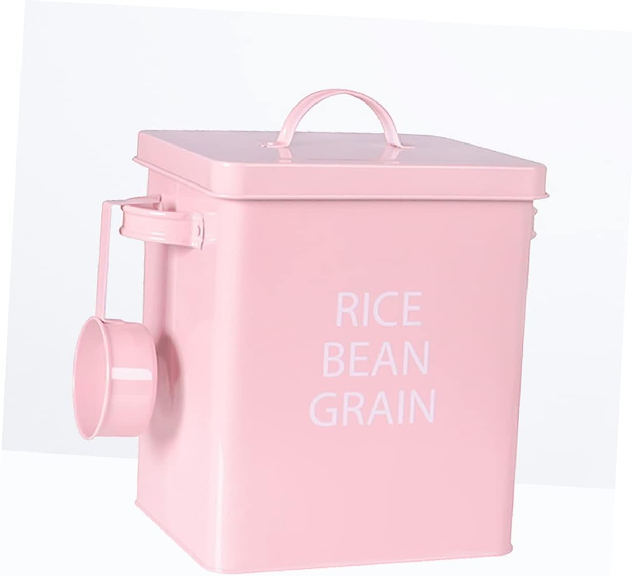 Happyyami Pet Food Sealing Airtight Metal Container for Dog and Cat Food Storage with Spoon and Design for Grain and Rice for Pet Owners