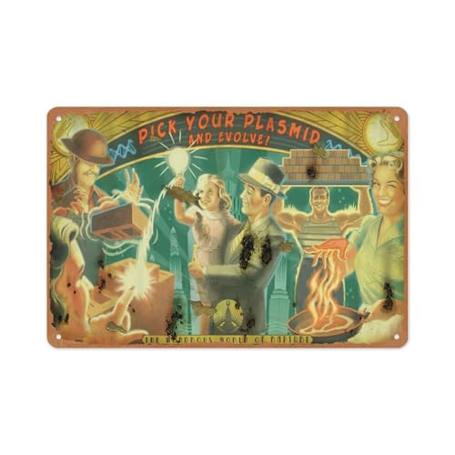 Wall Decor Sign - Bioshock – Pick Your Plasmid And Evolve Poster - 8X12 Inch Vintage Look Metal Sign,Bar, Man CAVE Art Decoration