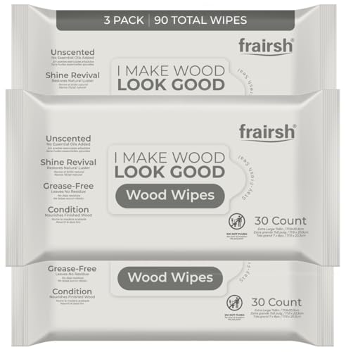 FRAIRSH Wood Cleaning Wipes 90 Ct, Clean Polish Condition Wet