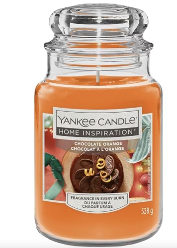 Yankee Candle Home Inspiration Chocolate Orange Scented Candle Large Jar, 538g - for Christmas and Easter