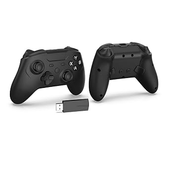 DOBE TYX-3618B Steam Controller, Wireless Gaming Controller for Steam/Steam Deck/PC Windows/Laptop/PS3, PC Gamepad with Adjustable Dual Vibration & Headphone Jack Battery Required Black