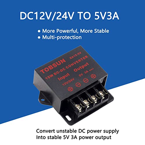 BINZET DC Converter Step Down Regulator 5V Regulated Power Supplies Transformer Converter (5V 3A 15W) - Thumbnail 6