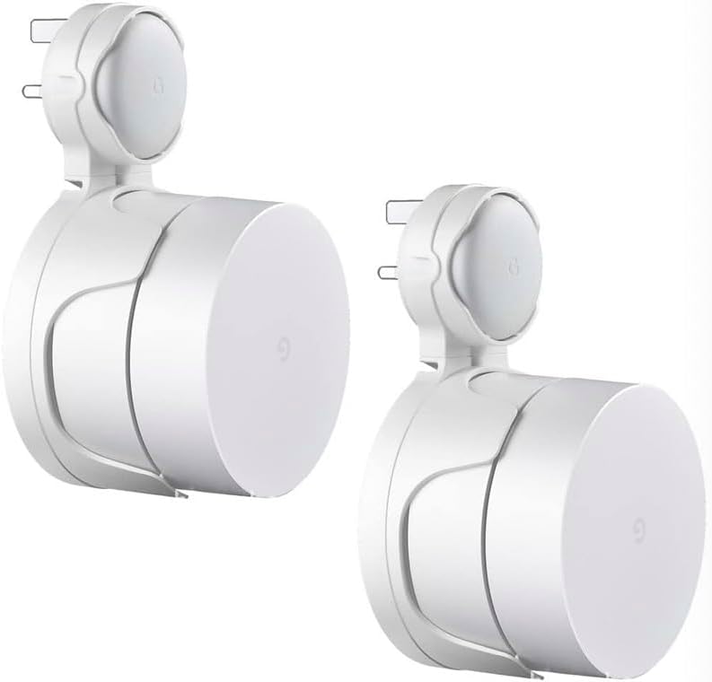 Wall Mount Holder for Google Mesh (2020s) Home WiFi Systems,Wall Mount Bracket, Home WiFi Systems Plastic Stand Cover, Mesh Wi-Fi Router Stand,Protective Holde (White, 2 Pieces)