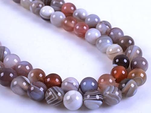 Perles Botswana agate round loose gemstone 6mm pour création bijoux DIY