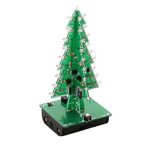 Tiptiper 7 couleurs 3D arbre de Noël LED Flash Kit tridimensionnel coloré RGB LED cadeau Cover