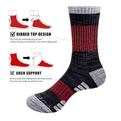 Image of YUEDGE Womens Socks Moisture Wicking Cushioned Crew Socks For Women, Performance Gym Tennis Training Athletic Socks, 5 Pairs