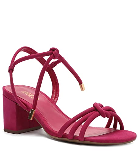 Arezzo Women's Camila Lace Up Strappy Block Heel Sandal, Fancy Pink, Size 9.5 #TOP6