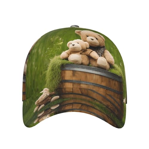 NPOREJKNGF Casquette de baseball en tissu avec motif ours en peluche pour homme et femme, taille unique, réglable, pour le quotidien, les sports de plein air, les voyages, Noir , Taille unique – vue 3