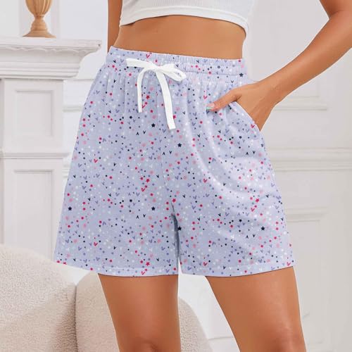 Image of American Trends 3 Pack Pajama Shorts Women Casual Elastic Waist Comfy Printed Sleep Lounge Shorts for Women PJ Bottoms