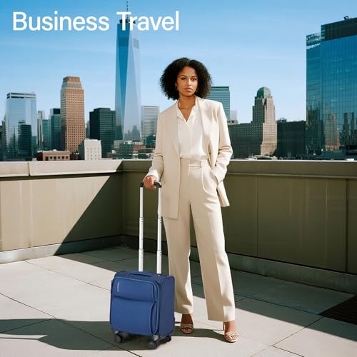 Image of Hanke Softside Expandable Luggage 16 /20 /24 /28 Inch Carry On Luggage for Travel Checked Luggage Suitcases with Wheels & TSA Luggage Large Suitcase, Blue, 16-Inch Underseat, Underseat Carry on Luggage
