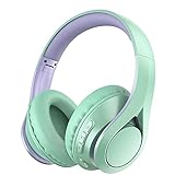 Kids Headphone with Microphone for School, 60Hrs Playtime, Over Ear Wireless Headphone for Boys Girls, Wireless 5.0, HiFi Sound, Soft EarPad, Adjustable Headband for Teens, Children, Online Class