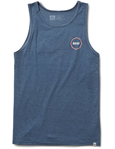 Reef_Apparel Reef Sol Tank Heathe Camiseta sin Mangas, Multicolor (Black/Heather Khe), Small para Hombre