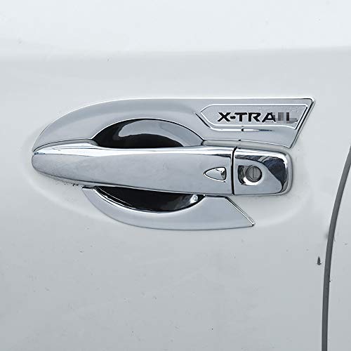 BeHave wmw01011w - Juego de 4 Cubiertas para manijas de Puerta de Coche para Nissan X-Trail 2014 2015 2016 2017 (con Logo Negro)
