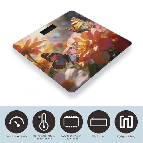 Báscula digital para baño con pantalla LED clara miniatura 3