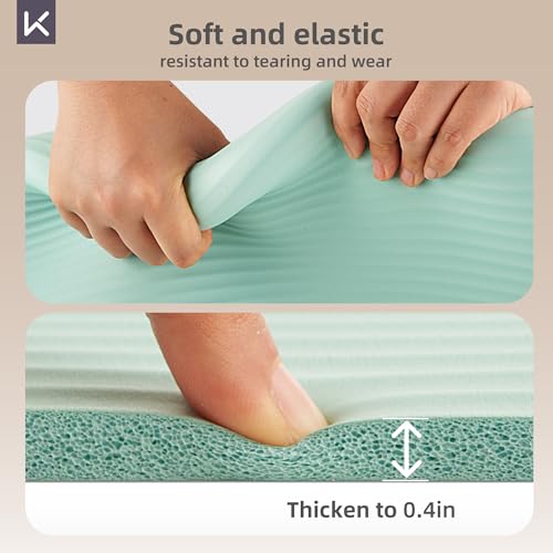 KEEP Extra Thick NBR Yoga Mat for Women & Men, 10mm Thick, 72”x32” Large Exercise Mat with Non-Slip Workout Mat for Yoga, Pilates, Stretching, Meditation – Wide & Cushioned Fitness Mat, Green by KEEP - Used condition - Image 6