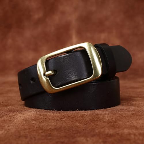 Women's Classic Heavy Duty Square Gold Buckle Leather Dress Belt, 2.7cm Wide Fashion Waist Strap for Jeans Pants4