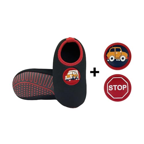 Sapatilha Infantil Antiderrapante Etiquetas Trocáveis Menino Carro Magicc Kids S116 (BR, Bebê, Numér