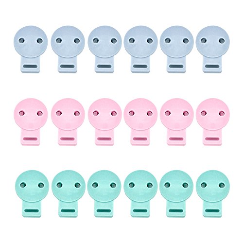 RUBY - 18 Pinzas Chupetes de plástico con cierre de pinza especial para bebé. (Lote 18 PCS)