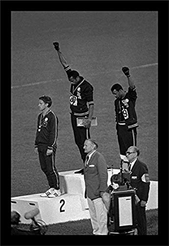 Buyartforless If Bafl2510X 18X12 1.25 Black Framed Mexico Olympics 1968 Black Power Salute 18X12 Tommie Smith John Carlos Historic Art Print Poster, Multicolor #TOP24
