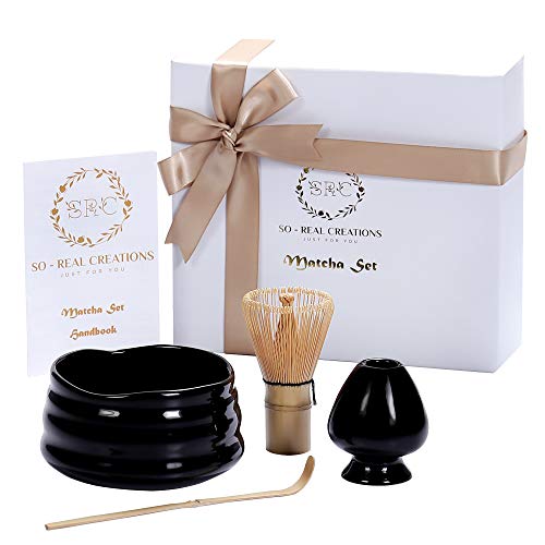 SRC Japanese Matcha Tea Set â€“ Matcha Kit with Whisk and Bowl â€“ 5-Piece Matcha Green Tea Kit for Traditional Japanese Tea Ceremony â€“ Premium Matcha Set with Detailed Instructions