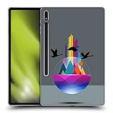 Head Case Designs Officially Licensed Dave Loblaw Geese Over Mountain Contemporary Art Soft Gel Case Compatible with Samsung Galaxy Tab S8 Plus