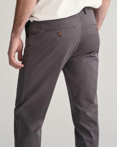 Gant Herren Slim Twill Chinos Hose, Antracite, 30W / 36L EU – Ansicht 6