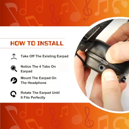 Image of Crysendo Headphone Cushion for Marshall Major III Headphone | Soft Ear Cushion Cover Replacement Earpads | Protein Leather & Memory Foam Cushion (Black)