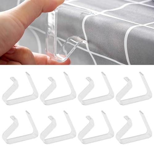 strrng 8 Pcs Plastic Table Cloth Clips Windproof Picnic Table Cloth Clamps Clear Picnic Tablecloth Clips Table Clips For Table Cloth Suitable For Outdoor Picnics Open Air Dining Family Gatherings