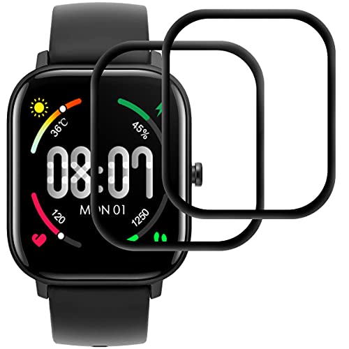 2 Pièces Protection Écran Compatible avec Amazfit GTS 2/GTS 2/GTS, Haut Définition Protection Montre Protecteur pour Amazfit GTS 2e, 3D Couverture Complète, Sans Bulles, Anti-Rayures-2 Pièces Cover