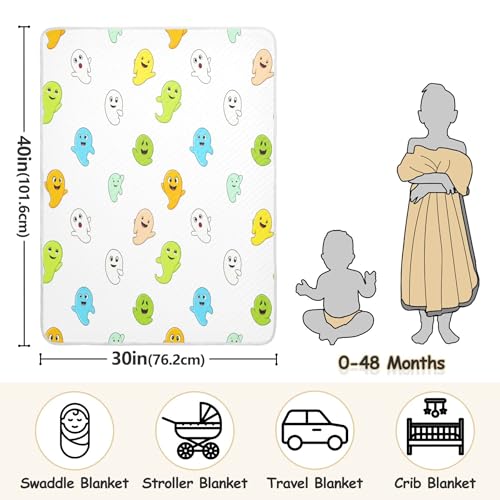 Burbuja Cartoon Boo Baby Blanket for Boys Girls, Nursery Soft Warm Swaddling Receiving Baby Blankets, 30x40 in Toddler Blanket3