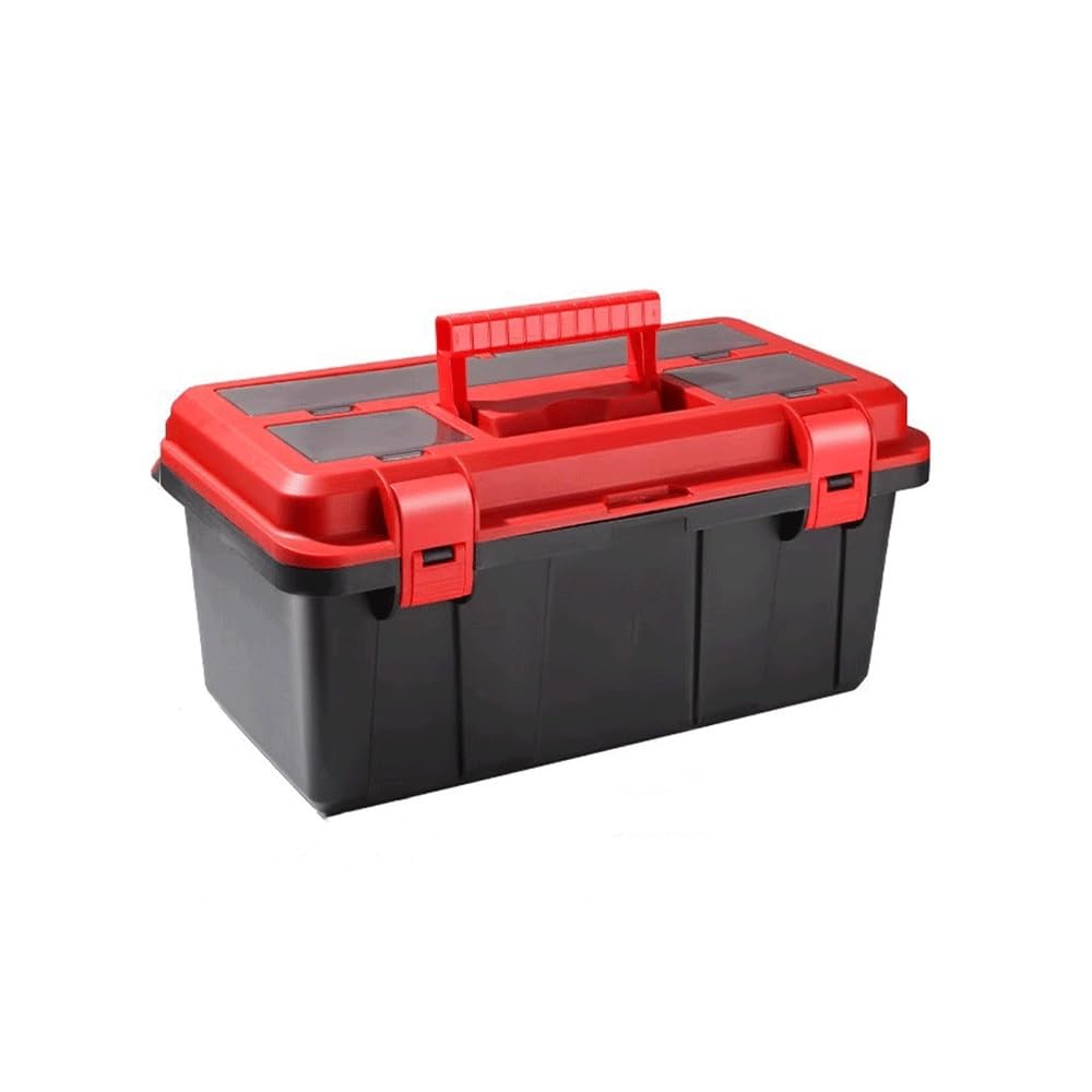 Red Hardware Toolbox Household Screw Parts Storage Box Portable Electrician Car Maintenance Storage and Toolbox