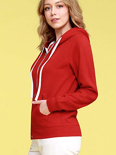 CTC WSK954 Womens Active Fleece Zip Up Hoodie Sweater Jacket S RED - Thumbnail 3