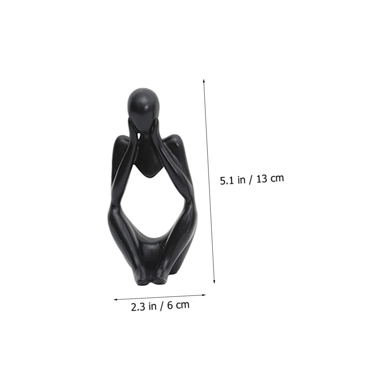 DECHOUS Statuetta Astratta di Figura Moderna 3 Pezzi in Resina Nera | Libreria e Soggiorno, Design Semplice Artistico, Oggettistica da Casa per Tavolo