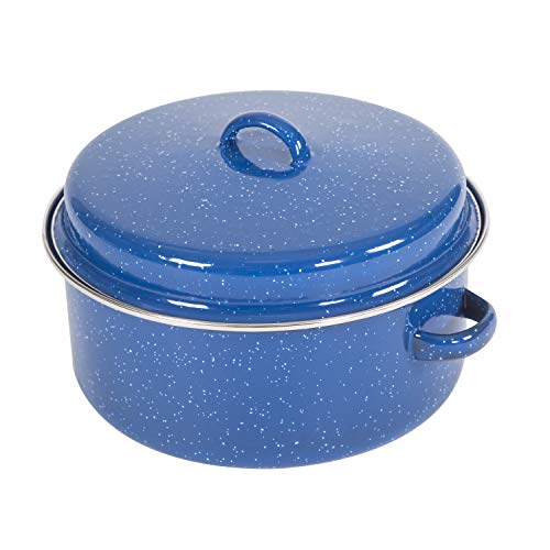 Stansport Enamel Cook Pot with Lid, 5 Quart, Blue