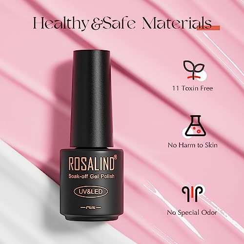 ROSALIND 48 Pcs Esmalte Semipermanente, 45 Colores Pintauñas Semipermanentes Remojo con Base, Top Coat Brillante y Mate, Esmalte de Uñas Semipermanentes de Nude Verde Violeta Para - imagen 5