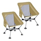 HOMFUL 2 Pack Widened Camping Chair Ultra Light Portable Folding Backpacking Chair with Side Pockets