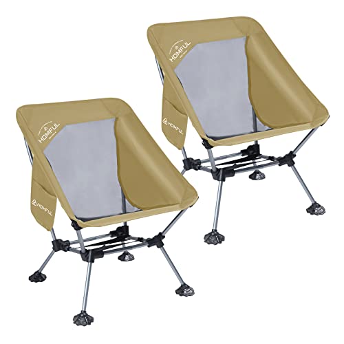 Homful 2 Pack Widened Camping Chair Ultra Light Portable Folding Backpacking Chair With Side Pockets Breathable Mesh Structure Aluminum Frame With Carrying Bag For Outdoors,Camping,Hiking,Beach,Picnic #TOP12