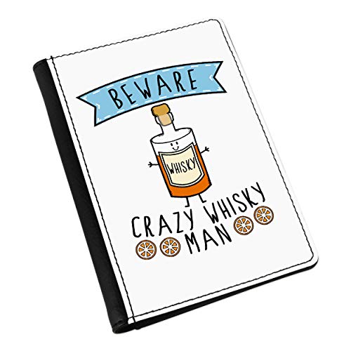 Housse porte-passeport Attention Fou Whisky Homme etui protection voyage compartiment