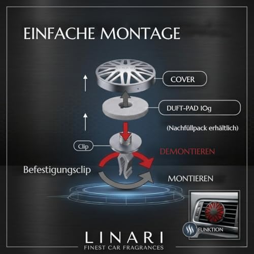 Accessoire de voiture de luxe LINARI EBANO parfum rechargeable cuir - 4