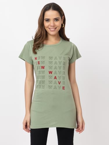 Image of New Crush Women Cotton Printed Regular Fit T-Shirts /Top /Long Night Wear T-Shirt for Women's & Girls (Pack of 2)