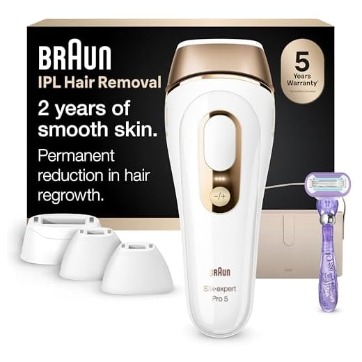 Braun IPL Silk·Expert, at Home Laser Hair Removal, Pro 5 PL5347 Latest Generation IPL, Holiday Gifts for Women and Men, Hair Removal System with Wide Head and Two Precision Heads