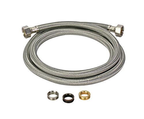 Fluidmaster 4F36Cu Faucet Connector With Size Adaptors, Braided Stainless Steel - 3/8 Compresion, 7/16 Compression, 1/2 Compression, Or 1/2 F.i.p. Thread X 1/2 F.i.p. Thread, 36-Inch Length #TOP18